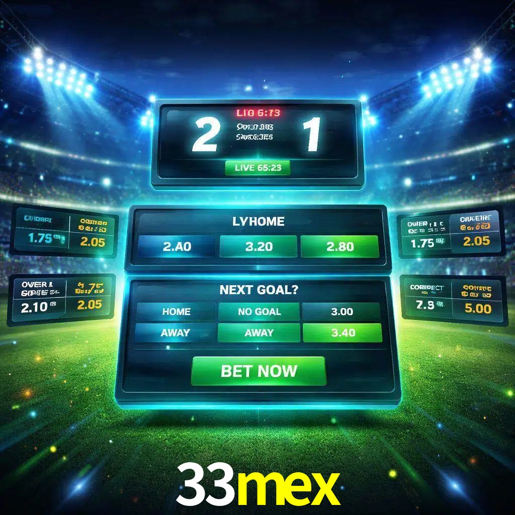 Vista de apuestas en vivo 33mex durante un partido en curso