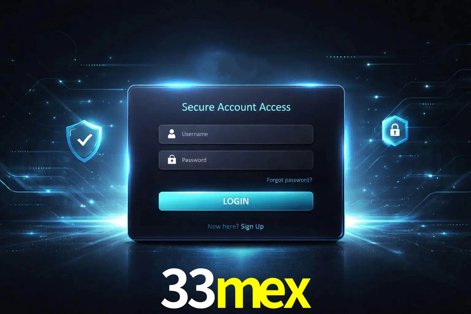 Pantalla de inicio de sesión de cuenta 33mex para usuarios en México