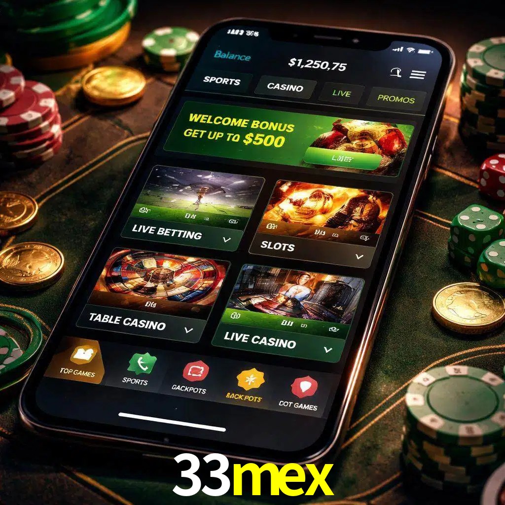 Diseño de juegos móviles 33mex para usuarios en México